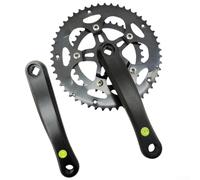 Lot de 2 pédaliers pour vélo de route 50/34T 170 mm AL6061 en aluminium carré pour vélo 8/9 vitesses Noir