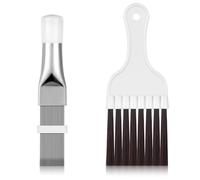 Lot de 2 peignes à ailettes pour climatiseur, peigne à ailettes pour radiateur, brosse de nettoyage pour condensateur, lisseur, évaporateur, peigne en acier inoxydable, brosse fouet en plastique