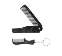 Lot de 2 peignes à barbe portables pour homme - Design de poche pour les voyages et les voyages d'affaires - Entretien quotidien de la barbe - Peigne de toilettage pour homme