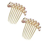 Lot de 2 peignes à cheveux brillants en cristal paon - Accessoires de cheveux élégants pour femme - Accessoires de coiffure tendance - Épingles à cheveux vintage françaises pour femmes et filles