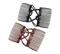 Lot de 2 peignes à cheveux élastiques en plastique - Peigne à chignon élastique réglable et clip pour cheveux bouclés, épais et ondulés