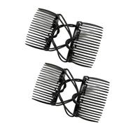 Lot de 2 peignes à cheveux, épingles à cheveux à double glissière, élastiques noirs sans plis, accessoires de coiffure pour femme