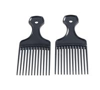 Lot de 2 peignes à cheveux larges en plastique lisse pour cheveux afro - Peigne à dents larges - Outil de coiffure pour homme et femme
