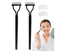 Lot de 2 peignes à cils en métal de précision avec couvercle, brosse à sourcils, outil cosmétique, définisseur de peignage, fournitures de maquillage pour femme