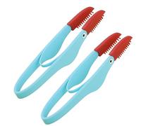 Lot de 2 peignes à larmes pour chien et chat, dissolvant de taches, brosse pour les yeux de chien, peigne de nettoyage des yeux de chien, pince à épiler avec brosse à double tête pour chiens Bleu