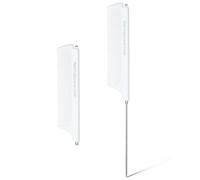Lot de 2 peignes à queue de rat télescopique, rose, en acier inoxydable, antistatique, avec tige, convient pour les tresses et les cheveux tressés (blanc)
