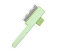 Lot de 2 peignes anti-puces en acier inoxydable pour chiens et chats - Peigne de toilettage autonettoyant pour animal domestique pour la perte de cheveux, les nœuds et l'élimination des puces | Design