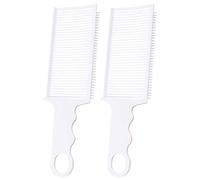 Lot de 2 peignes de coiffeur professionnels pour estomper les cheveux, résistants à la chaleur, coupe cheveux, positionnement incurvé, peigne à dessus plat pour hommes, salon maison