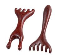 Lot de 2 peignes de massage en bois pour cuir chevelu - Peigne thérapeutique pour relaxation profonde et réduction du stress - Peignes de massage manuels en bois pour la tête, le visage, les yeux, le