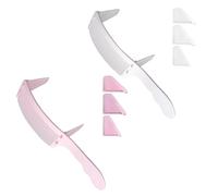 Lot de 2 peignes de positionnement incurvés à dessus plat professionnel en forme de S pour homme (blanc, rose)