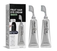 Lot de 2 peignes de teinture pour cheveux à base de pommade à base d'essence de fruits, crème de teinture naturelle pour cheveux à base de pommade (noir)