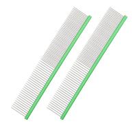 Lot de 2 peignes de toilettage en acier inoxydable pour chiens - Facile à utiliser - Pour la perte de poils et les rangées droites