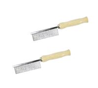 Lot de 2 peignes de toilettage pour chats et chiens à poils longs - Brosse à poils en acier inoxydable avec manche en bois - Élimine et empêche les poils emmêlés