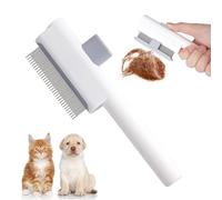 Lot de 2 peignes d'épilation pour chats et chiens - Brosse de toilettage autonettoyante avec bouton de déverrouillage, poignée antidérapante, élimination douce et efficace des poils pour la perte de