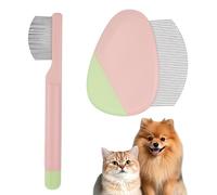 Lot de 2 peignes en acier inoxydable pour chiens et chats | Détachant anti-déchirures, prise en main confortable, toilettage quotidien, élimination des débris, design sans stress