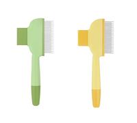 Lot de 2 peignes et brosse anti-poils VED pour animaux - Peigne de toilettage en acier inoxydable pour chats et chiens, anti-puces pour la mue, les nœuds et les nœuds.
