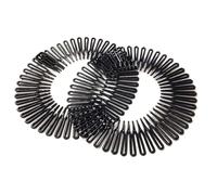 Lot de 2 peignes extensibles noirs en plastique - Pour cheveux longs et courts