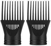 Lot de 2 peignes noirs pour sèche-cheveux, outil de coiffure pour lisser démêler les appareils naturels fins et bouclés, buse en plastique pour sèche-cheveux