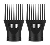 Lot de 2 peignes noirs pour sèche-cheveux, outil de coiffure pour lisser démêler les appareils naturels fins et bouclés, buse en plastique pour sèche-cheveux