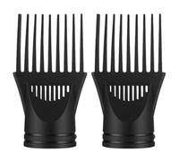 Lot de 2 peignes noirs pour sèche-cheveux, outil de coiffure pour lisser démêler les appareils naturels fins bouclés et naturels, buse en plastique pour sèche-cheveux