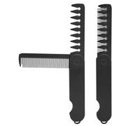 Lot de 2 peignes pliables 2 en 1 - Peigne de coiffage de poche - Peigne portable avec dents fines et larges pour soigner et coiffer