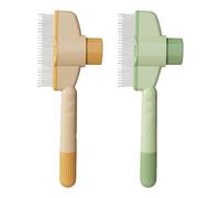 Lot de 2 peignes pour chat - Peigne auto-nettoyant pour chat - Avec pot de libération - Peigne autonettoyant pour animaux de compagnie - Dents en acier inoxydable pour chats et chiens