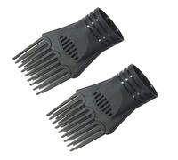 Lot de 2 peignes universels en plastique noir pour lisser, démêler - Buse de salon de coiffure, outils de coiffure et appareils pour cheveux bouclés et naturels