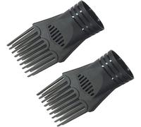 Lot de 2 peignes universels en plastique noir pour lisser, démêler - Buse de salon de coiffure, outils de coiffure et appareils pour cheveux bouclés et naturels
