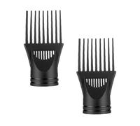 Lot de 2 peignes universels professionnels pour sèche-cheveux - Cheveux naturels - Cheveux naturels - Noir