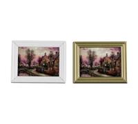 Lot de 2 peintures Miniatures FONGKNOX - Maison de poupée - Cadre Photo Miniature - Peinture à l'échelle 1/12 - Maison de poupée - Image de Maison de Campagne - Accessoires de Maison de