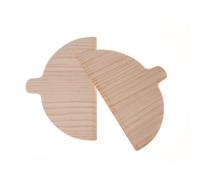 Lot de 2 pelle à pizza demi-ronde en bois massif pour four à pizza - Outil spécial pour fromage BAr406 (beige, 21 x 12 x 0,8 cm)