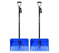 Lot de 2 pelles à neige avec poignée ergonomique - Pelle à neige pour petites et grandes quantités de neige - Lame en plastique, largeur de la lame : 55 cm, manche en aluminium