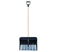 Lot de 2 pelles à neige carrées avec manche en bois Noir 45 x 35 cm Bord coulissant avec profil en aluminium