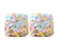 Lot de 2 Pelote de Laine à Tricoter Et Crochet 100g Fil de Laine à Tricoter Ultra Doux Épais À Pompons Fil de Crochet En Tricot Assortiment de Couleurs pour Chapeaux Couvertures Foulards