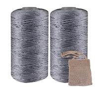 Lot de 2 pelotes de fil à crochet pour sac de plage, fil à tricoter léger en lin glacé et soie pour sac de plage, fil à tricoter
