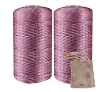 Lot de 2 pelotes de fil à crochet pour sac de plage, fil à tricoter léger en lin glacé et soie pour sac de plage, tricot à la main
