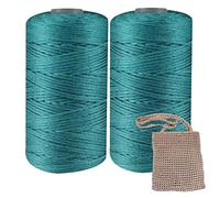 Lot de 2 pelotes de fil à crochet pour sac de plage, fil à tricoter léger en lin glacé et soie pour sac de plage, tricot à la main