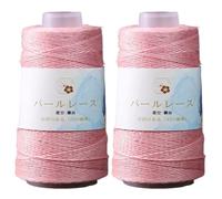 Lot de 2 Pelotes de Fil à Tricoter Coton 50g Avec Paillettes - Fils de Coton Crochet Doux pour Débutants