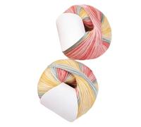 Lot de 2 pelotes de fil à tricoter en coton coloré pour pull, écharpe, sac, tricot, crochet, projet de crochet - 237 m