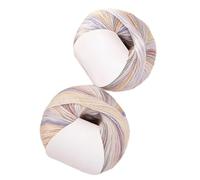 Lot de 2 pelotes de fil à tricoter en coton coloré pour pull, écharpe, sac, tricot, crochet, projet de crochet - 237 m