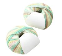 Lot de 2 pelotes de fil à tricoter en coton coloré pour pull, écharpe, sac, tricot, crochet, projet de crochet - 237 m