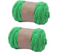 Lot de 2 pelotes de fil chenille super épais à tricoter pour couvertures, tapis, chapeaux, écharpes, 250 g - Violet