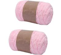 Lot de 2 pelotes de fil chenille super épais à tricoter pour couvertures, tapis, chapeaux, écharpes, 250 g - Violet