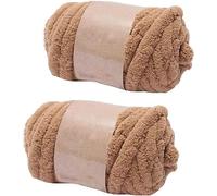 Lot de 2 pelotes de fil chenille super épais à tricoter pour couvertures, tapis, chapeaux, écharpes, 250 g - Violet