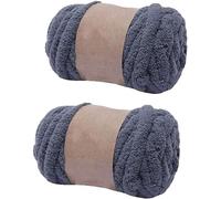 Lot de 2 pelotes de fil chenille super épais à tricoter pour couvertures, tapis, chapeaux, écharpes, 250 g - Violet