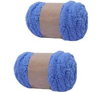 Lot de 2 pelotes de fil chenille super épais à tricoter pour couvertures, tapis, chapeaux, écharpes, 250 g - Violet