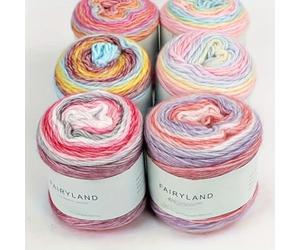 Lot de 2 pelotes de fil pour crochet - 60% coton, 30% acrylique, 10% laine - Multicolore ombré - Coton doux arc-en-ciel pour écharpes, châles, couvertures et vêtements