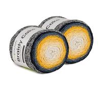 Lot de 2 pelotes de fil pour macramé - 2 x 250 m - 250 g de fil dégradé de couleur - Fil recyclé