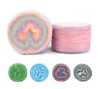 Lot de 2 pelotes de laine à tricoter colorées de 100 g - Couleur dégradée - Pour tricot à la main, loisirs créatifs, chapeau, écharpe, chaussettes, gants (couleur D)