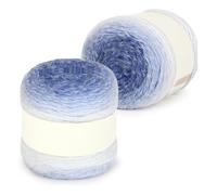 Lot de 2 Pelotes Laine Dégradé Multicolore pour Crochet et Tricot, 200g - Douce et Élégante, Idéale pour Chapeaux, Écharpes, Pulls, Chaussettes et Layette (Style 2)